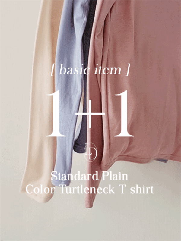 [1+1][기획특가]샤포니 스탠다드 무지 컬러 폴라 티셔츠