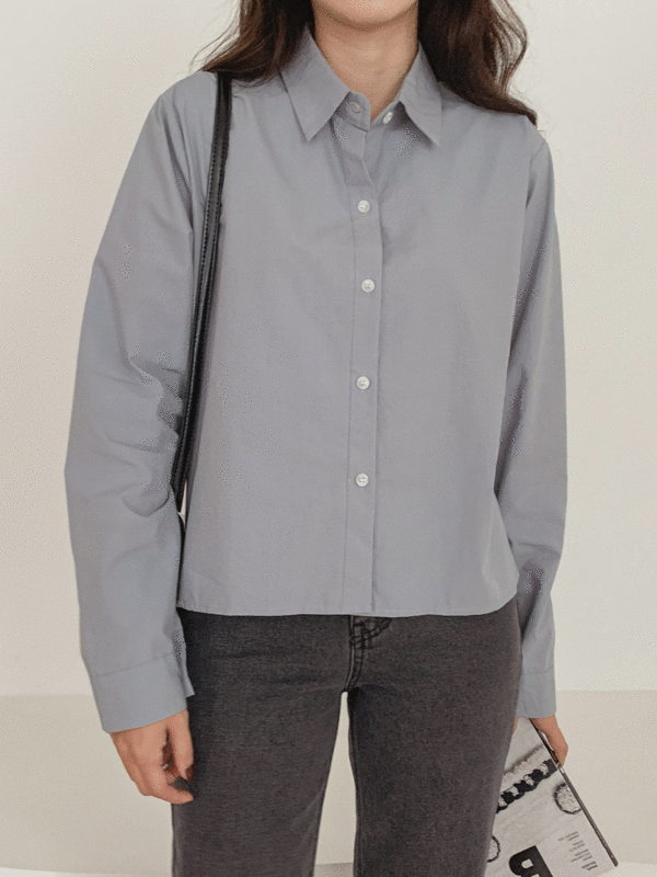 [기획특가]탄탄 세미 크롭 셔츠-5color
