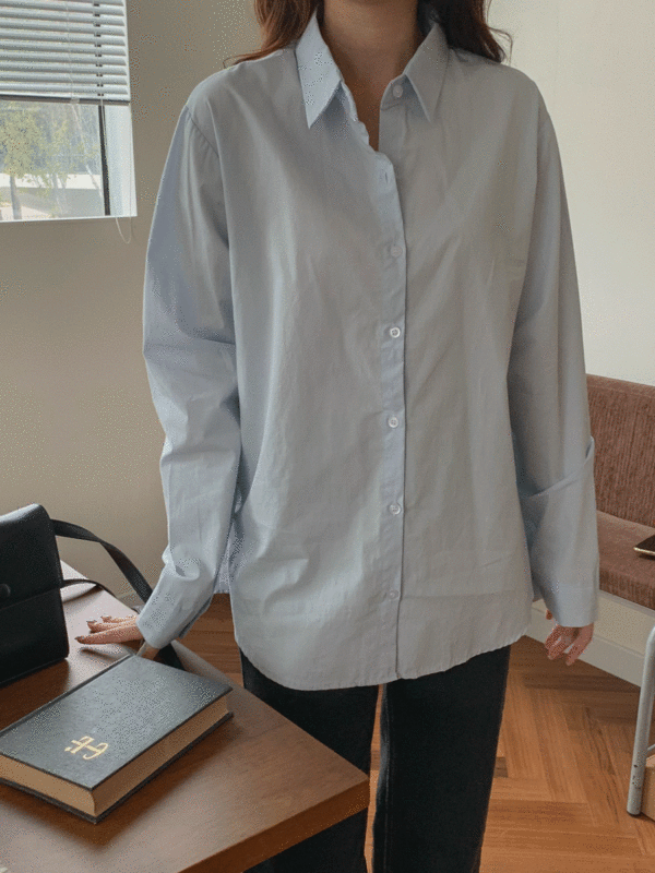 [기획특가]세미 루즈 심플 컬러 셔츠-6color