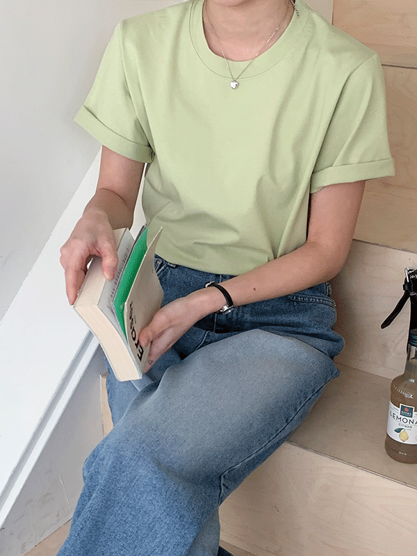 로레스 베이직 무지 반팔 티셔츠-6color